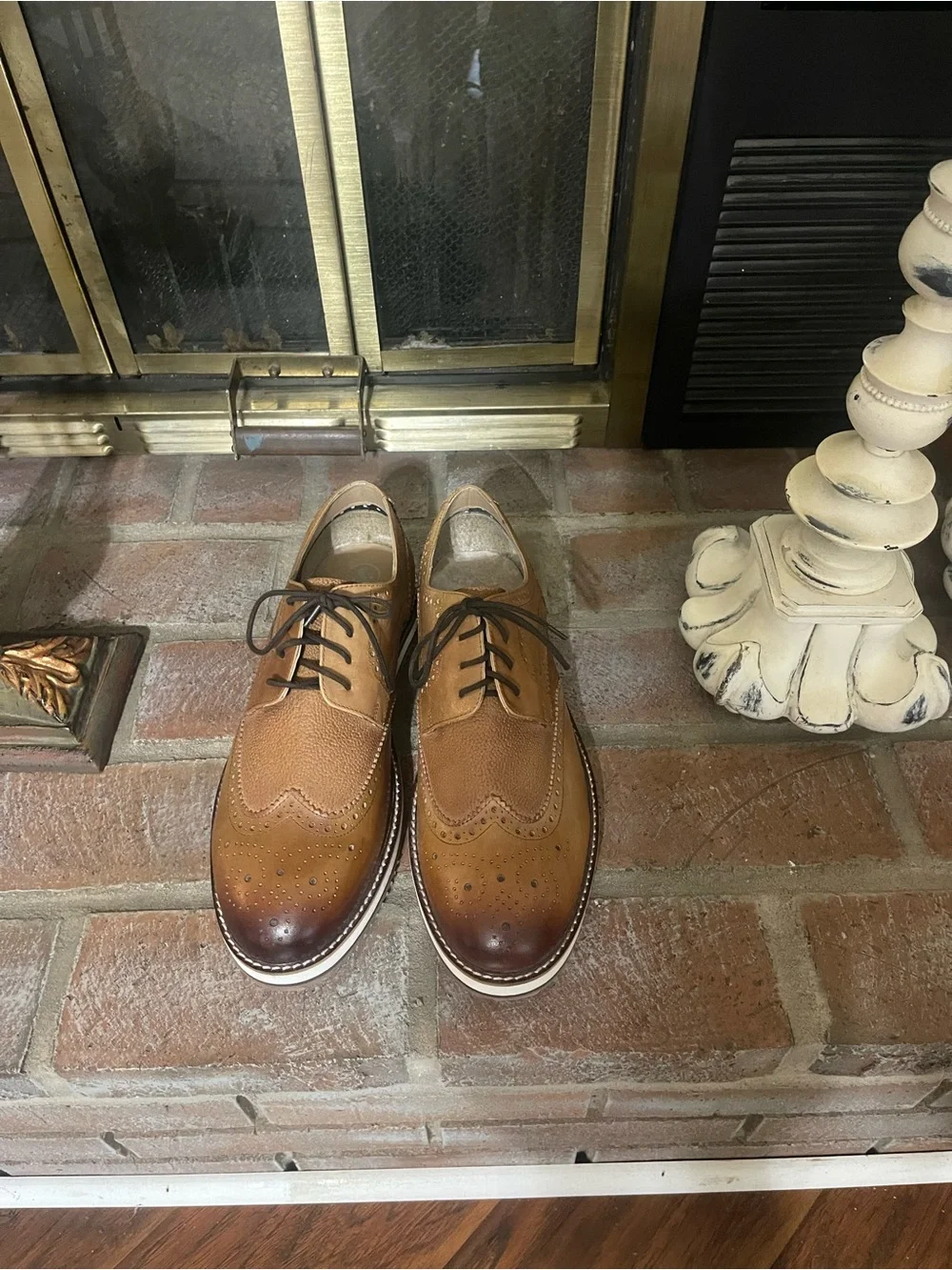 T&G Tan & Dark Brown Wingtip Brogues